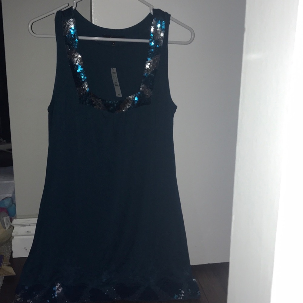 NWT Express Peacock Blue Sequin Dress!